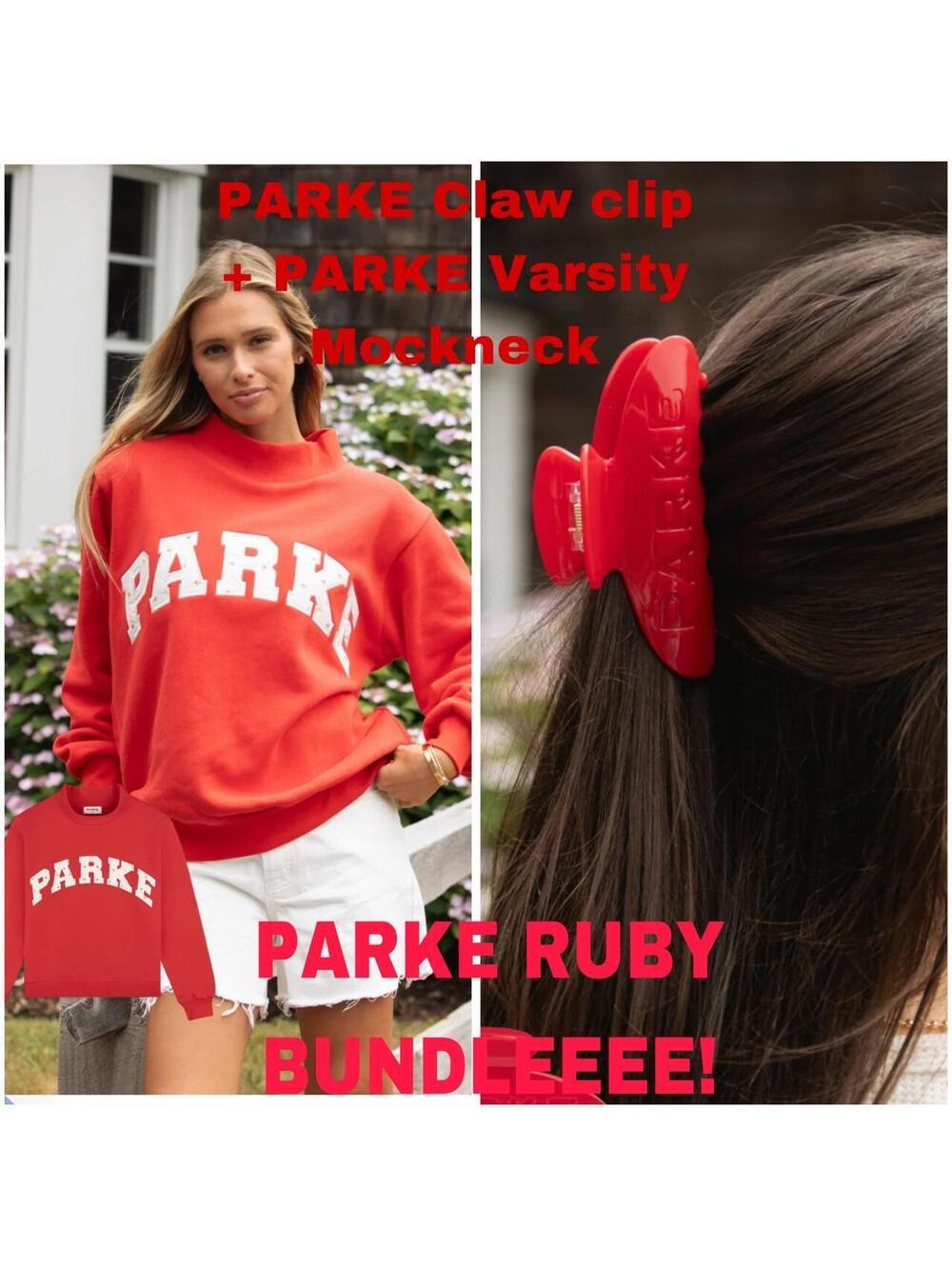 PARKE Varsity Mockneck & Claw Clip BUNDLE